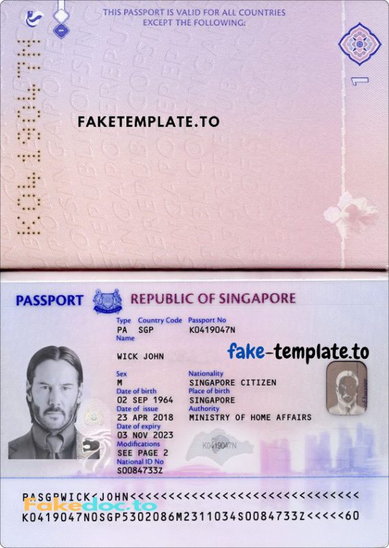 Singapore Passport Psd New – Fake-Template.to