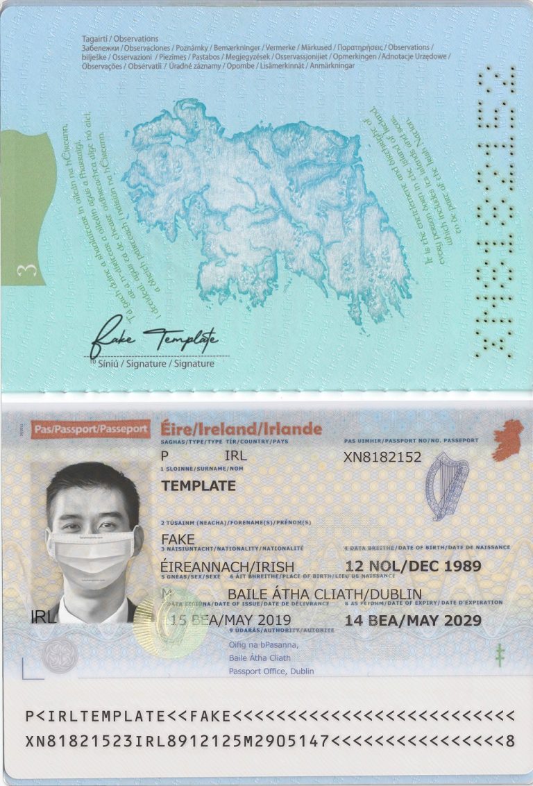 Fake Irish Passport Template Ireland Passport Psd Fake Templateto 2330