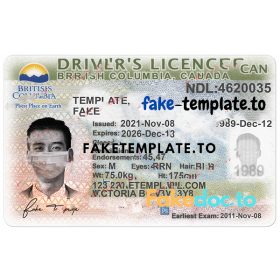 British Columbia Driver License Template V2 – Fake-Template.to