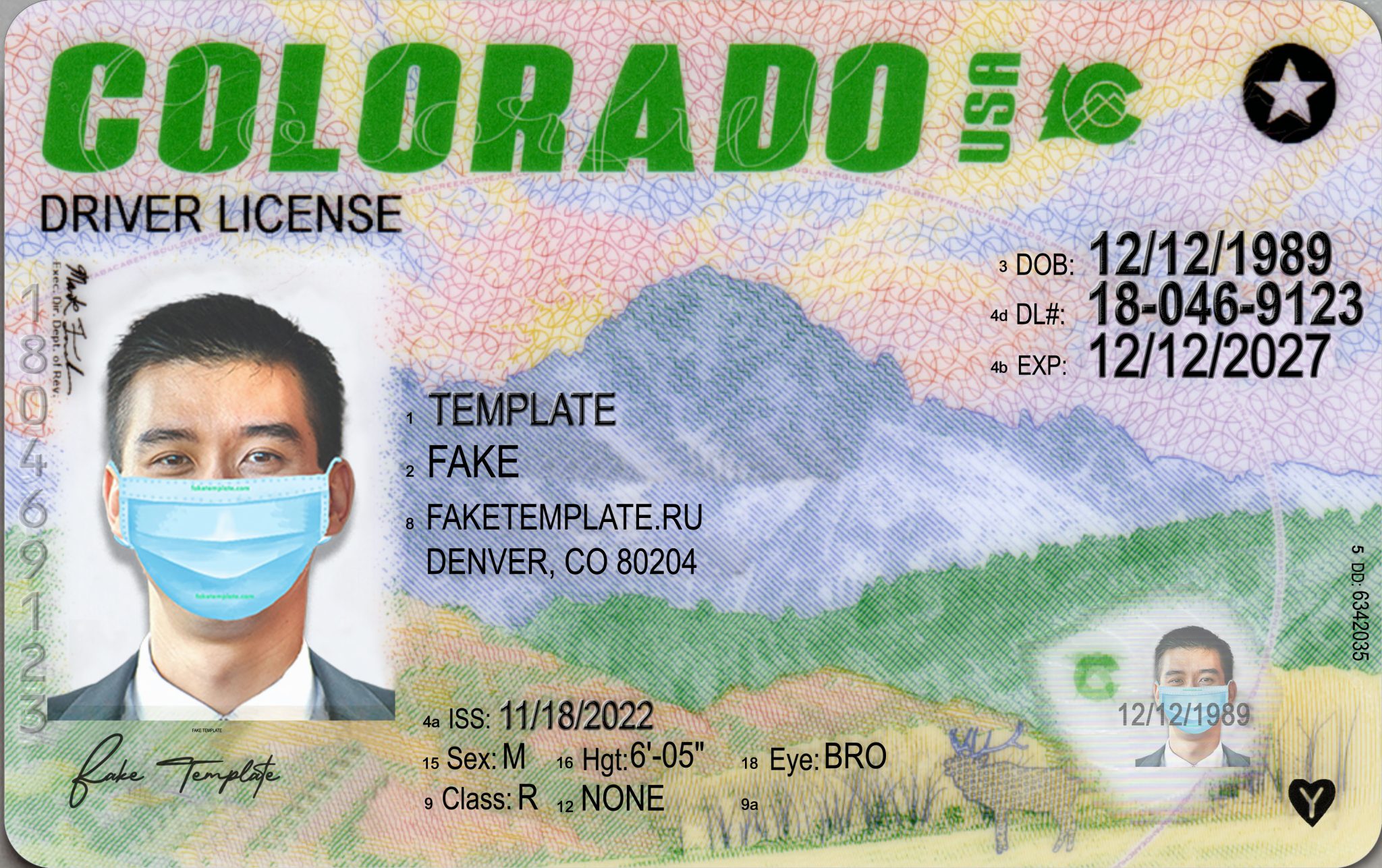 Colorado Driver License PSD New 2022 Fake Template to